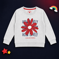 Minnie-Minors Girls 'How Lovely' Print Design/Glittered Floral Sweatshirt