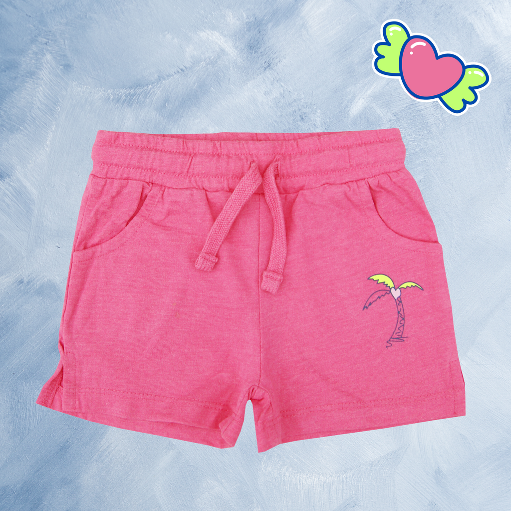 Minnie Minors / Girls Pure Summer Cotton Shorts / Pink printed Design