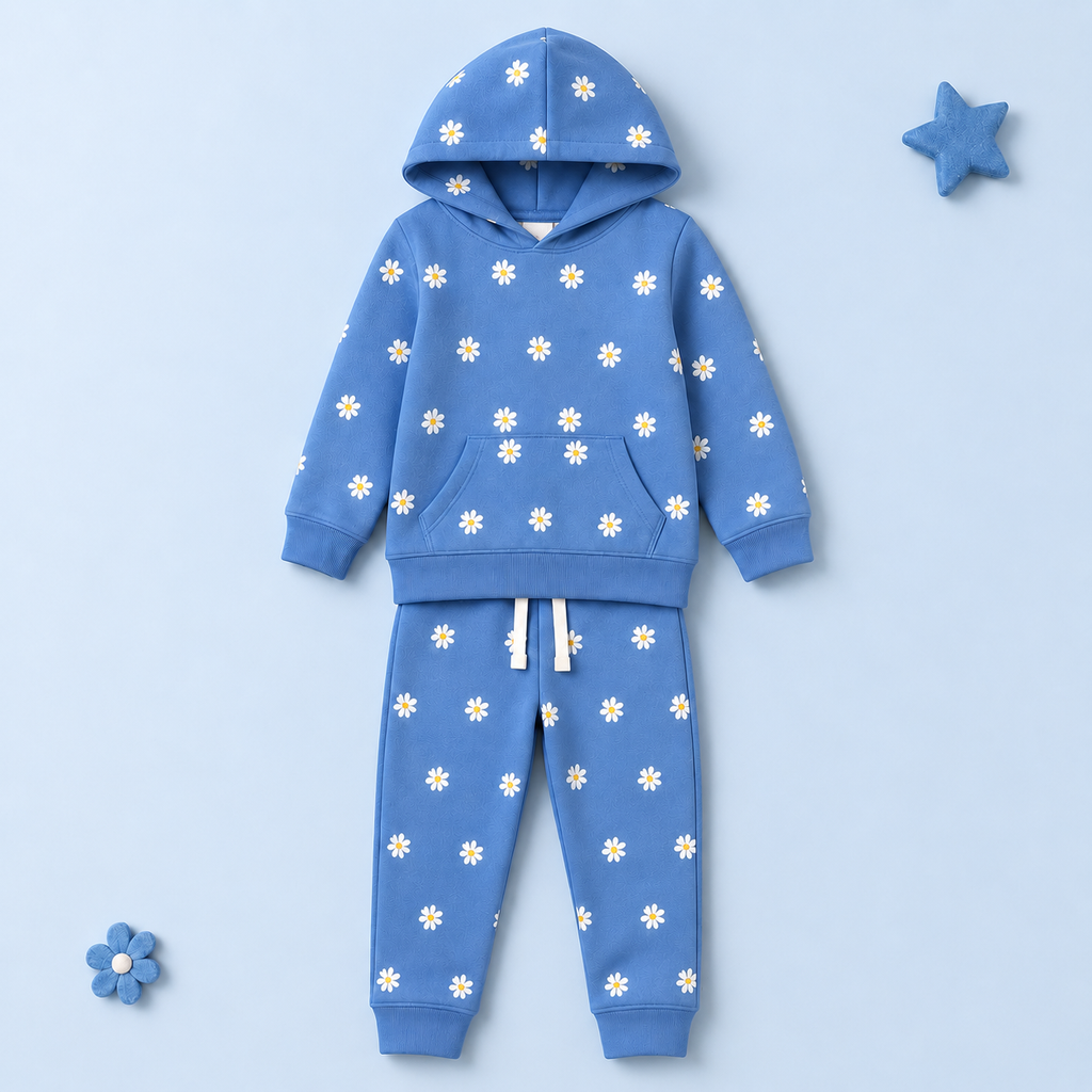 Minnie Minors 2 pc Set Sky Blue Hoodie-Jogger pants / Floral Prints