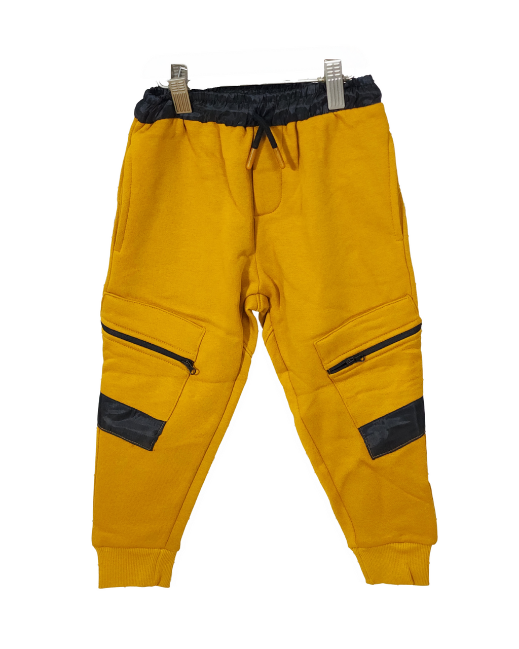 Breakout Kids / Boys Winter Cargo Trouser Cotton Fleece Yellow Mustard Color