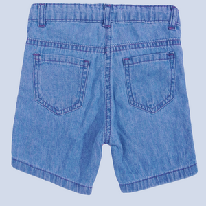 Minnie Craft / Girls Embroided Light Weight blue Denim shorts