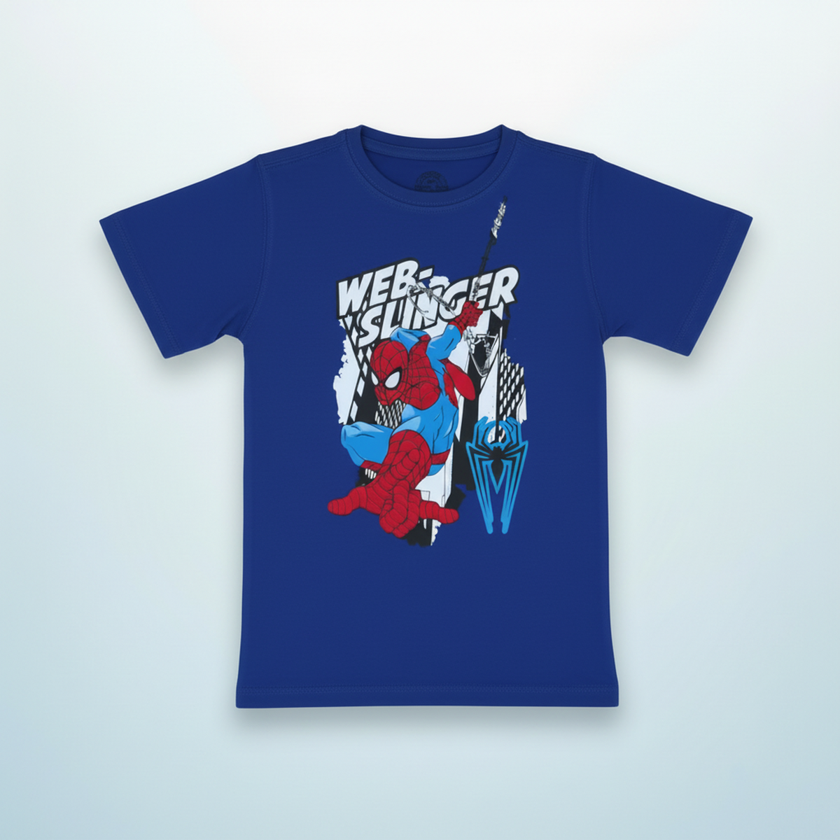 Minnie Craft / Soft Cotton Spider-Man Printed Electric Blue T-Shirt