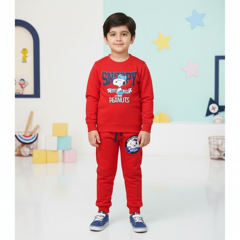 Boys Winter Soft Fleece 2 PC Set Snoopy Design printed / Mars Kids