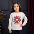 Minnie-Minors Girls 'How Lovely' Print Design/Glittered Floral Sweatshirt
