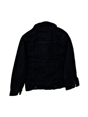 Copper Rivet / Export Quality Sheep Woolen Jet Black Denim Jacket