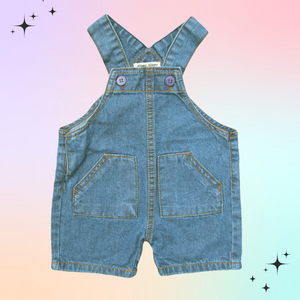 Minnie Minors  / Soft Summer Denim Dungaree / Romper front pockets