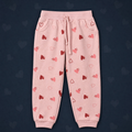 Girls Winter Mini Hearts Printed Design Light Pink Jogger Pants / Mars Kids
