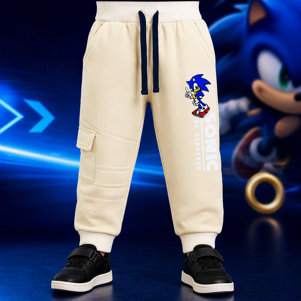 Boys Winter Cargo Jogger Pants Sonic Design Printed / Mars Kids