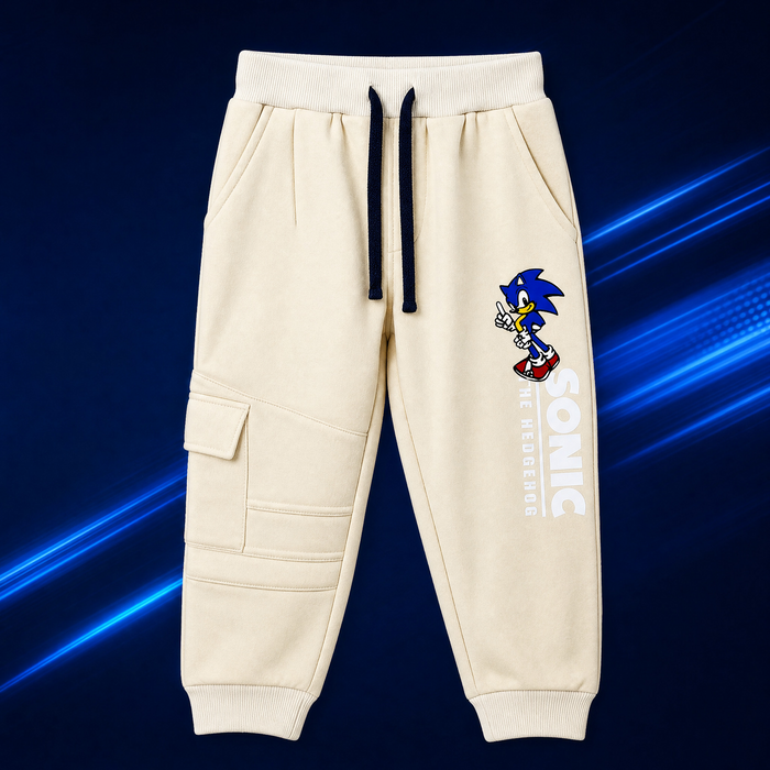 Boys Winter Cargo Jogger Pants Sonic Design Printed / Mars Kids
