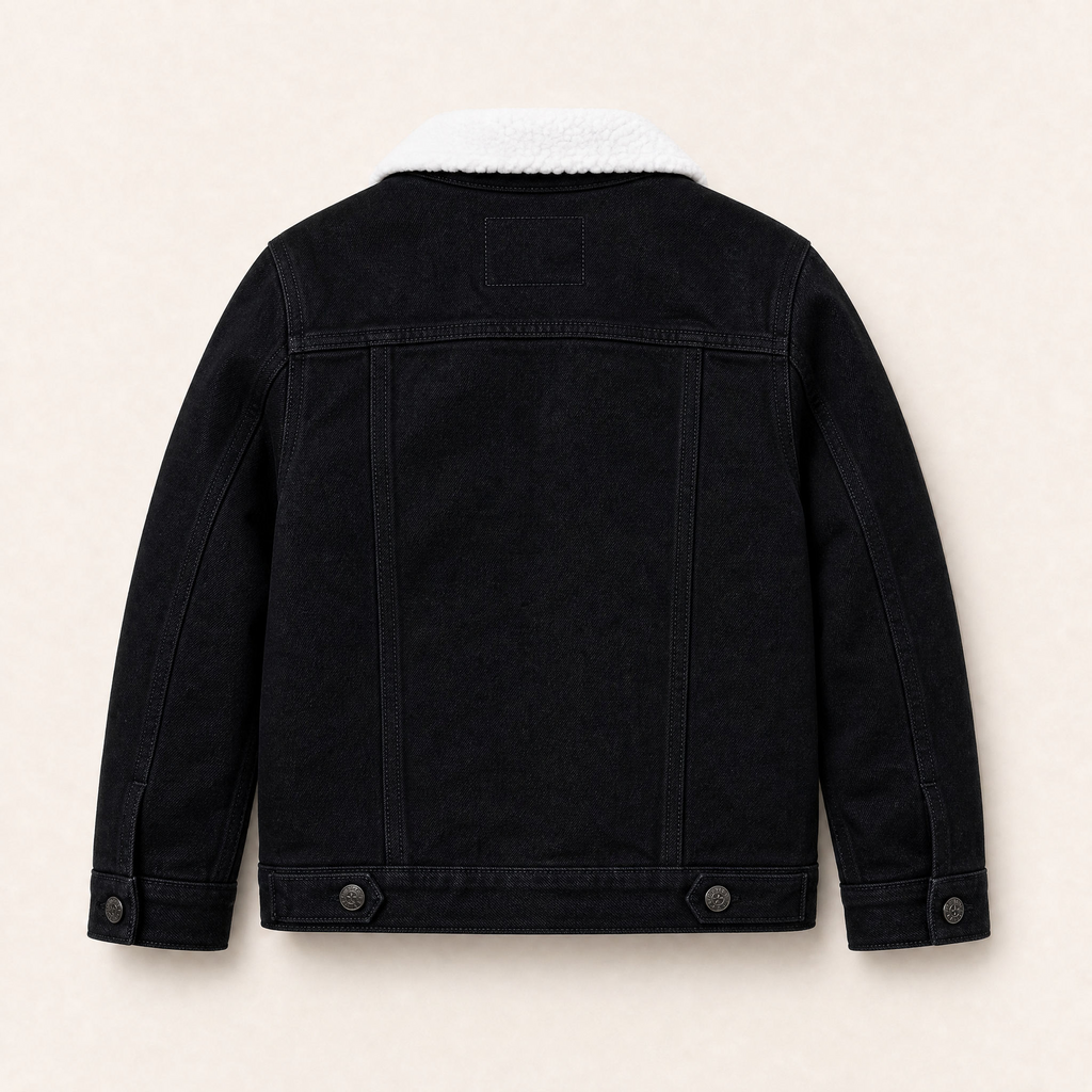 Copper-Rivet Export Brand / Pure White Wool Yarn / Denim Jacket