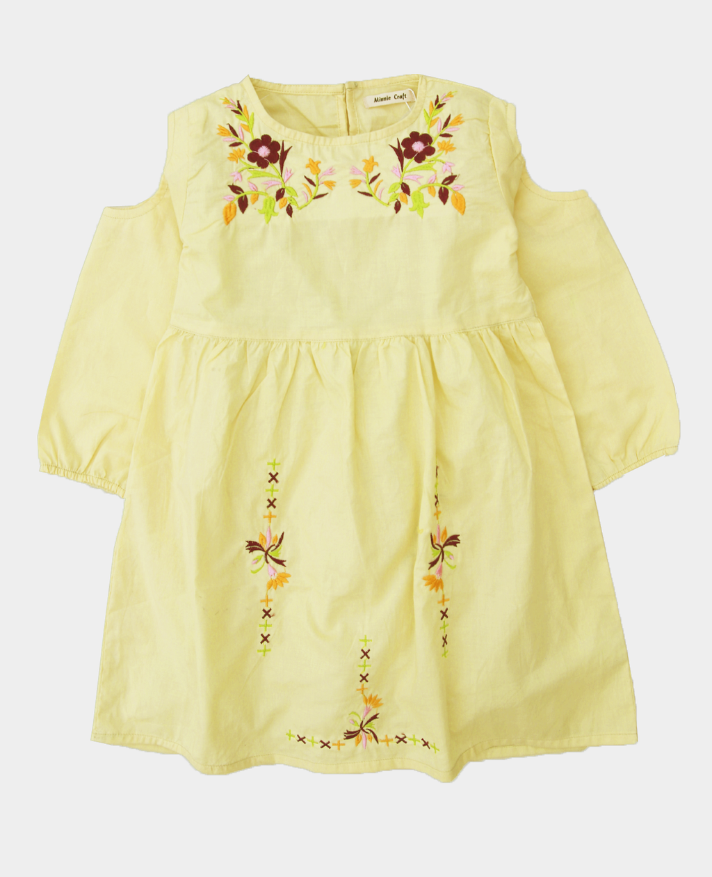 Minnie Craft Brand (M.C) / Girls Full Sleeves Embroided Frock Dress