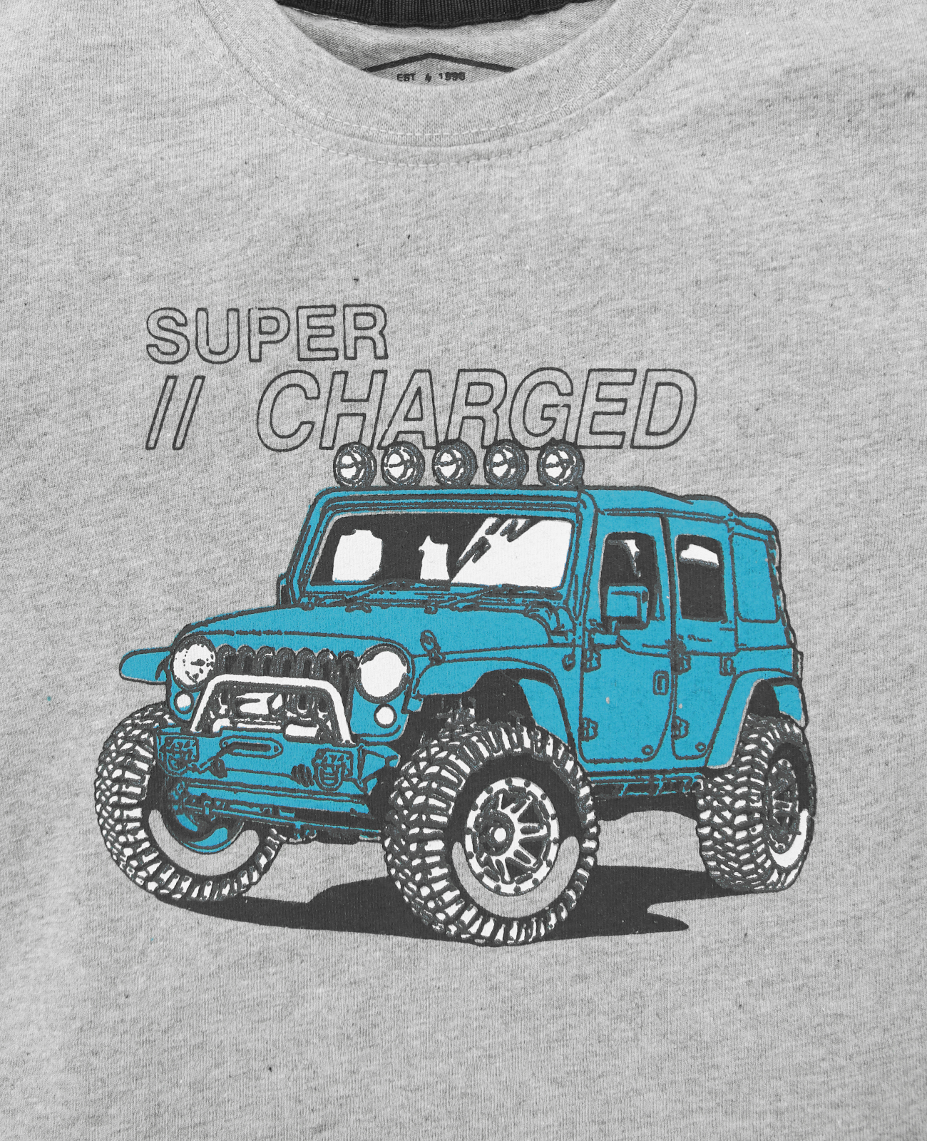 Minnie Minors (M.M) Super Charged Jeep Design / Boys Half Sleeves Pure Organic Summer Cotton T-Shirts