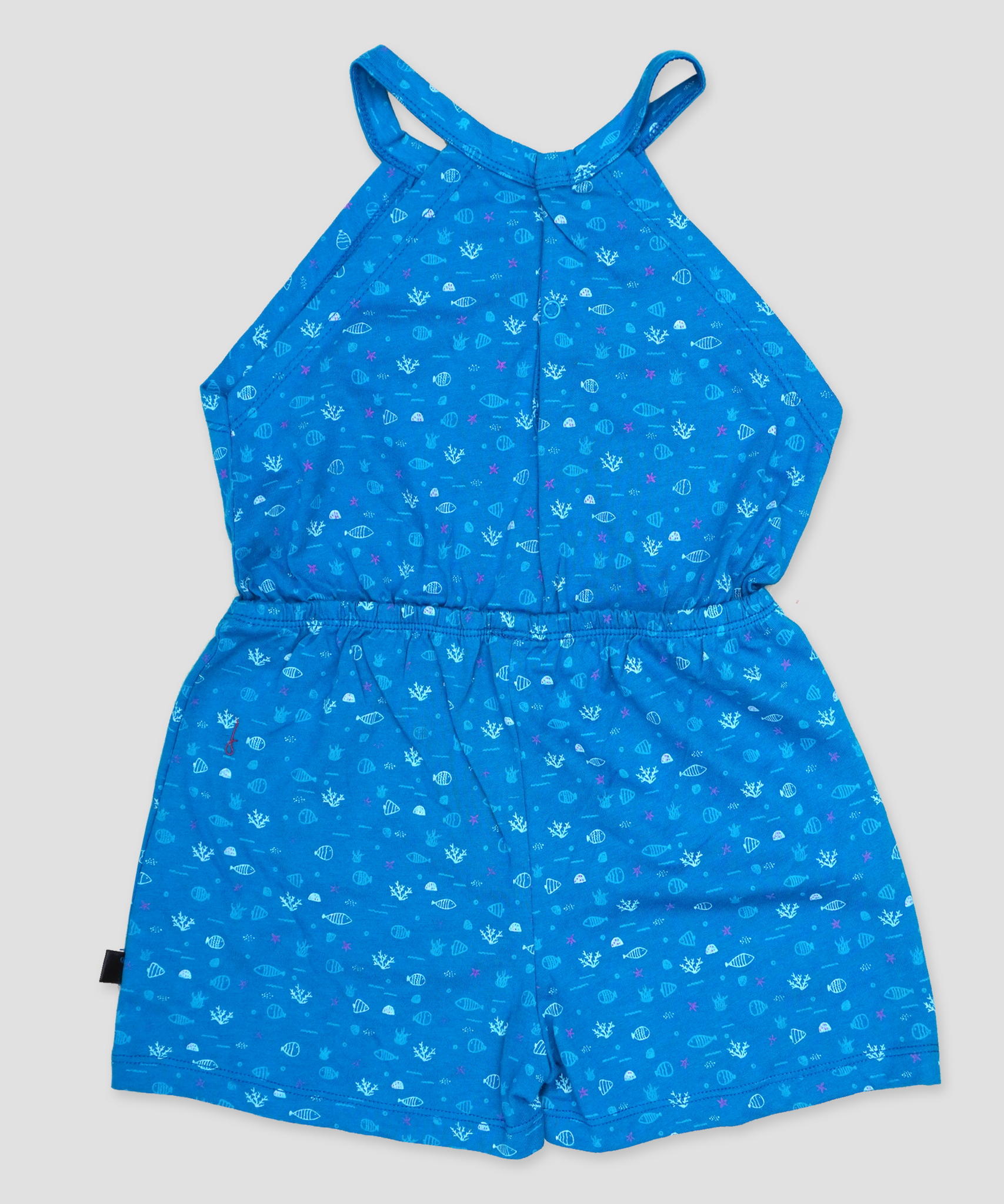 Sapphire kids , Girls sleeveles soft stretchable cotton fabric Blue printed jumpsuit