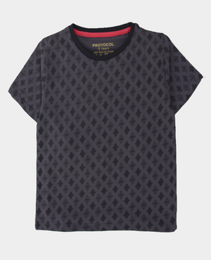 Protocol Brand / Boys Half Sleeves Dark Grey Soft Smooth Organic Cotton T-Shirt