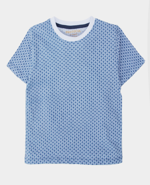 Protocol Brand / Boys Half Sleeves Blue Dotted Soft Smooth Organic Cotton T-Shirt