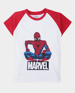 Yarn Berries Brand / Boys Half Sleeves Marvel Spider Man Stretchable Cotton T-Shirt