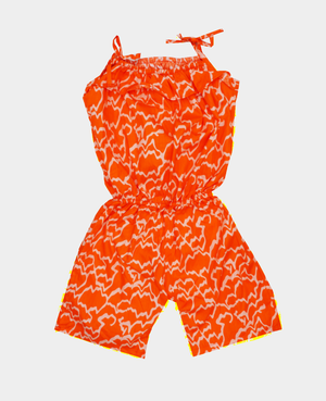 Minnie Craft Brand (M.C) / Girls Orange design Summer Cotton full printed Jumpsuit