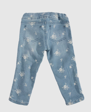 Minnie Craft / Girls stretchable soft Jeans printed design Light blue pant