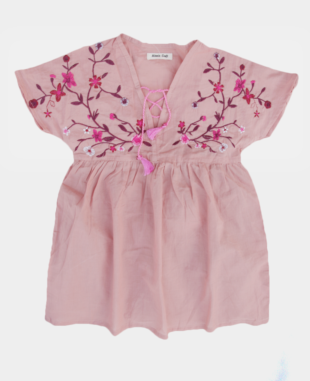 Minnie Craft Brand (M.C) / Girls Top halfsleeves Embroided Frock