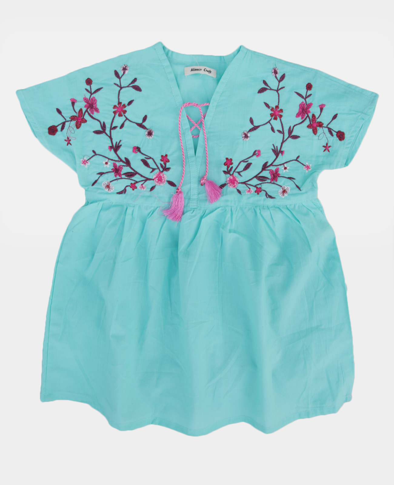 Minnie Craft Brand (M.C) / Girls Top halfsleeves Embroided Frock