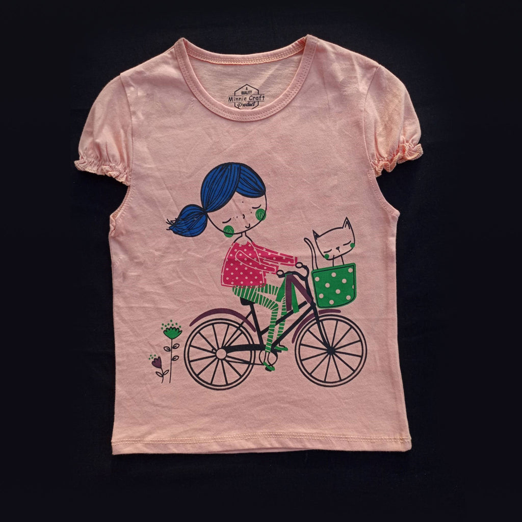 Minnie Craft Brand  (M.C) / Girls Half Sleeves soft Stretchable Cotton T-Shirt