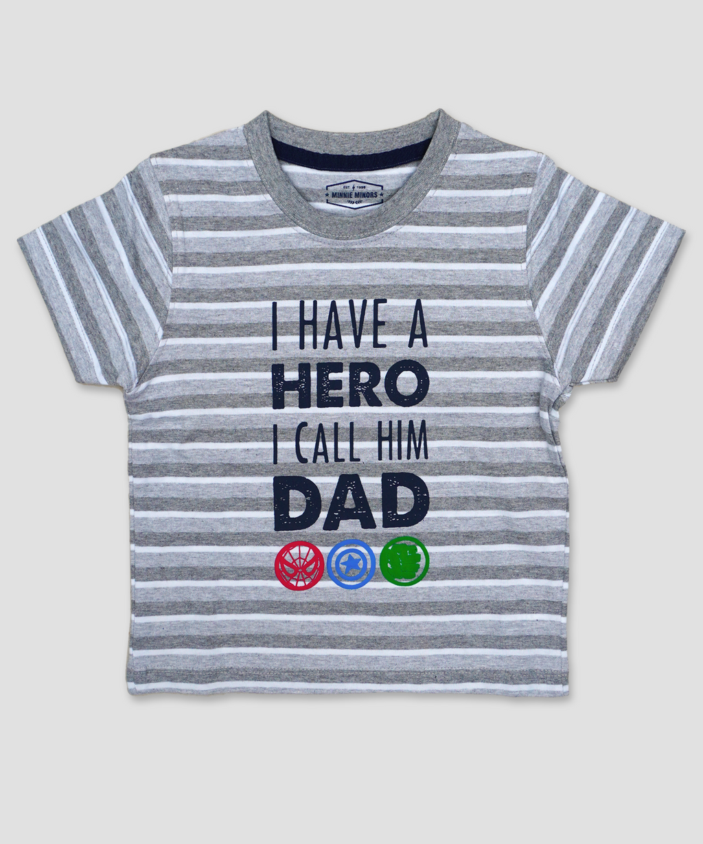 Minnie Minors / Greyish stripes Dad Hero design Soft Cotton T-Shirt