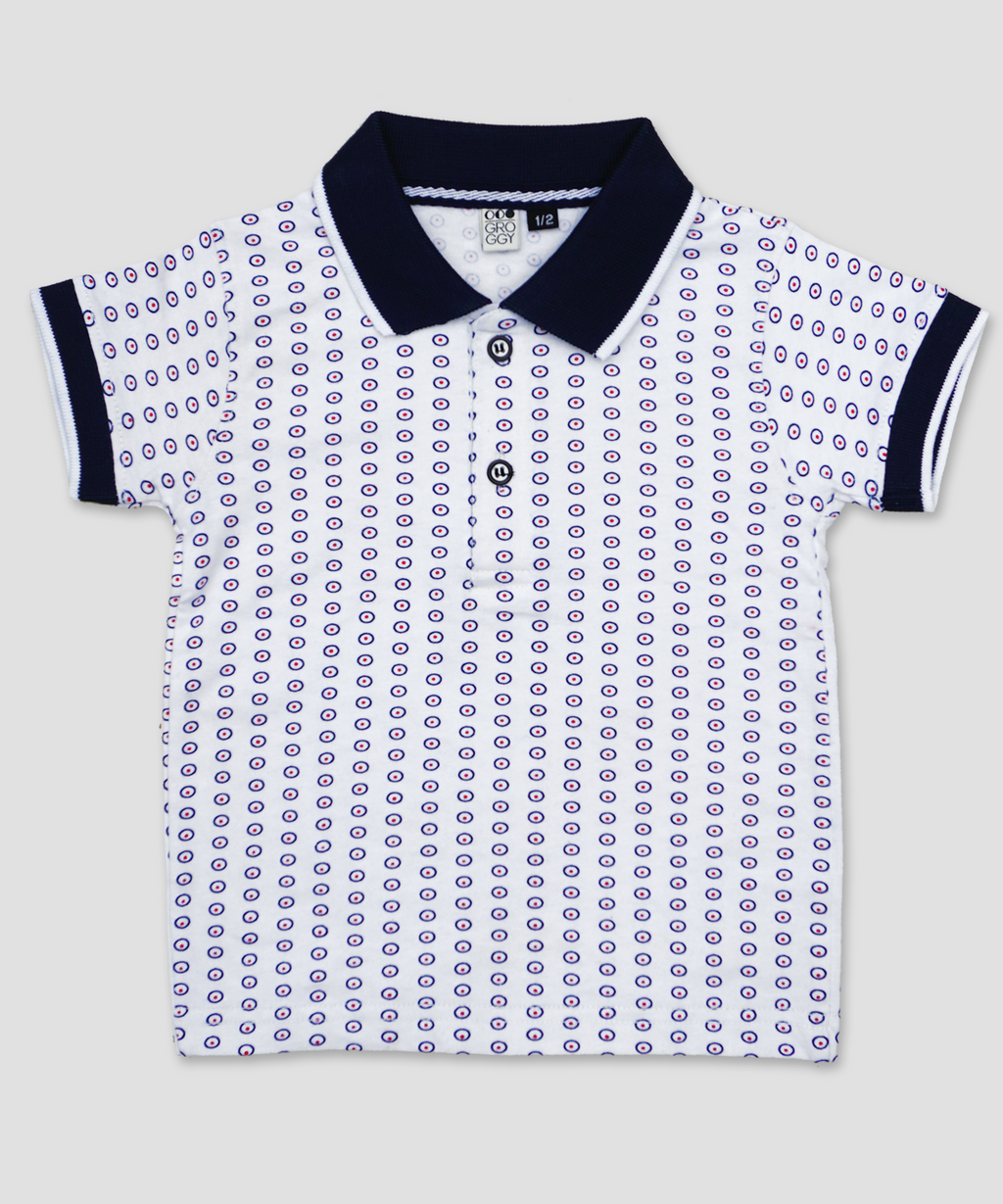 Imported Polo / Boys Soft and Stretchable black printed Polo shirt