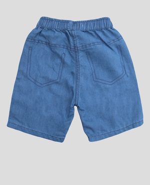 Minnie Minors / Girls Embroided blue Light-weight Cotton shorts.