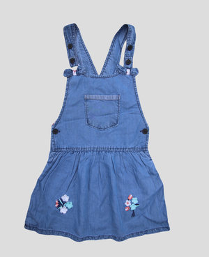 Minnie Craft Brand / Girls Summer Soft Light weight Cotton Embroided Dungaree / Romper